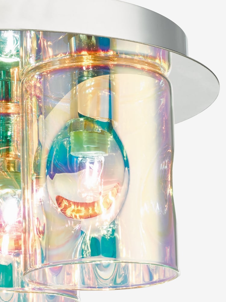 Dar Lighting Silver Inter 3 Light Flush Fitting Ceiling Light - Image 3 of 3 Dar Lighting Silver Inter 3 Light Flush Fitting Ceiling Light - Image 3 of 3