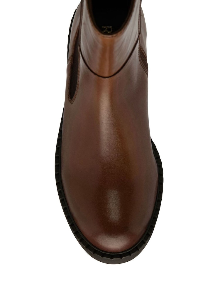 Ravel Dark Brown Leather High Cut Gusset Chelsea Boots - Image 4 of 4 Ravel Dark Brown Leather High Cut Gusset Chelsea Boots - Image 4 of 4