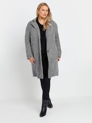 Yours Curve Grey Luxury Button Pocket Jacket - Image 1 of 5