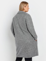 Yours Curve Grey Luxury Button Pocket Jacket - Image 3 of 5