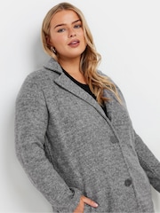 Yours Curve Grey Luxury Button Pocket Jacket - Image 4 of 5
