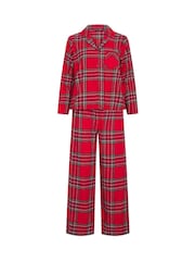 PixieGirl Petite Red Check Long Sleeve Cotton Pyjamas Set - Image 5 of 6
