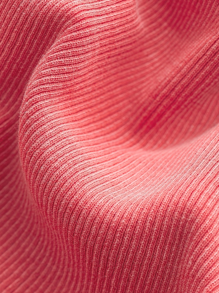 Red Premium Ribbed Scoop Tank Vest Sleeveless Top - Image 6 of 6