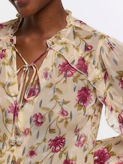 River Island Brown Printed Ruffle Blouse - Image 3 of 4