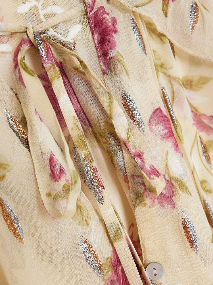 River Island Brown Printed Ruffle Blouse - Image 4 of 4