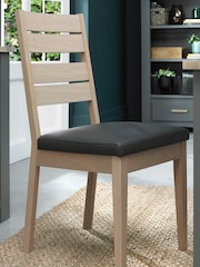 Bentley Designs Natural Set Of 2 Oakham Faux Leather Dining Chairs - Image 1 of 5