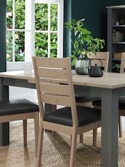 Bentley Designs Natural Set Of 2 Oakham Faux Leather Dining Chairs - Image 2 of 5