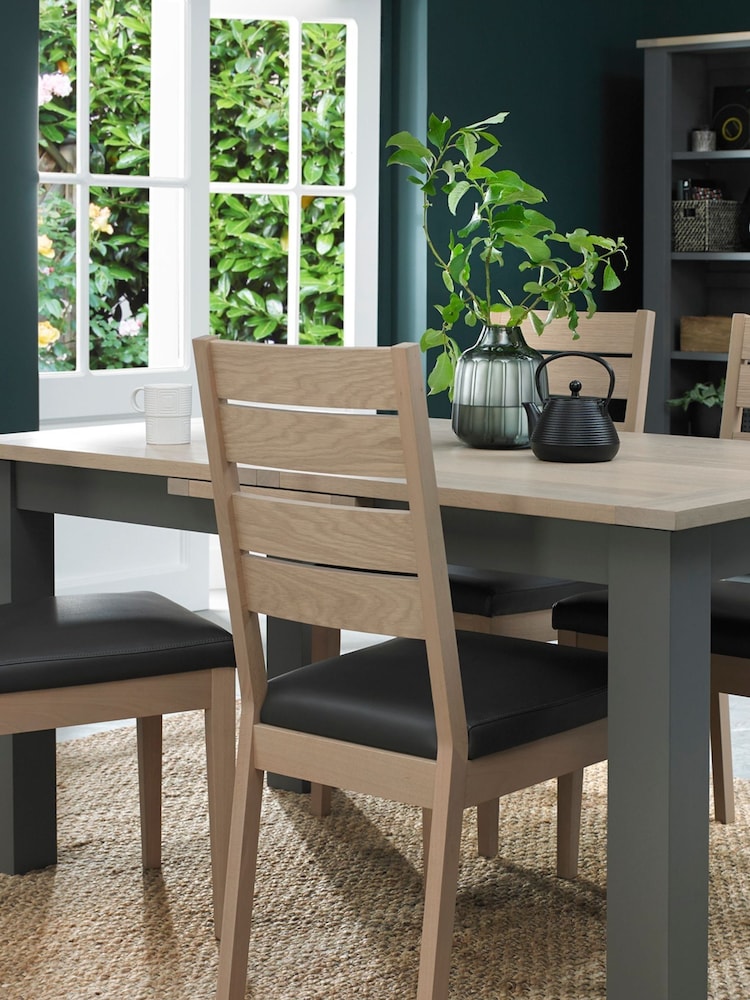 Bentley Designs Natural Set Of 2 Oakham Faux Leather Dining Chairs - Image 2 of 5