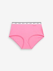 Pink/Purple Check Midi Cotton Rich Logo Knickers 4 Pack - Image 4 of 8