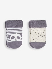 JoJo Maman Bébé Cream Panda 2-Pack Baby Socks - Image 1 of 1