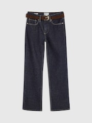 River Island Blue Petite High Rise Belted Stretch Straight Leg Jeans - Image 5 of 5