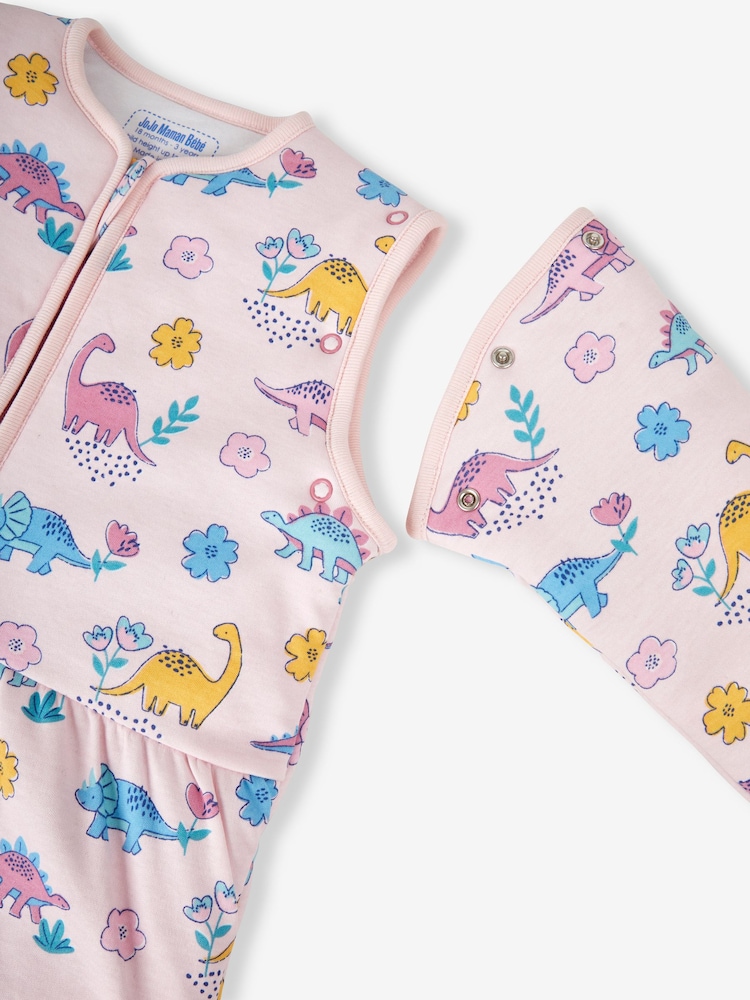 JoJo Maman Bébé Pink Dino 3.5 Tog Toddler Sleeping Bag - Image 3 of 3