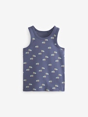 Neutral Cars 100% Cotton Printed Vests 3 Pack (1.5-8yrs) - Image 2 of 6