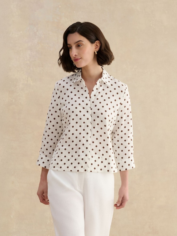 Hobbs Brown Nita Spot Shirt - Image 1 of 3