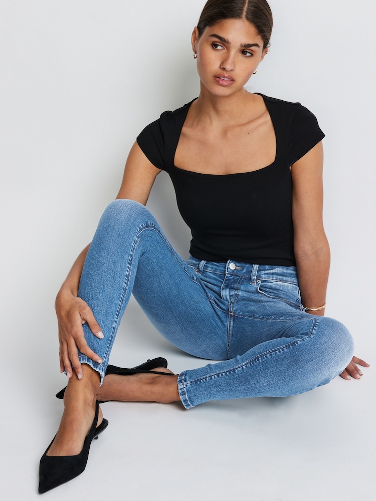Mid Blue Low Skinny Jeans - Image 1 of 7