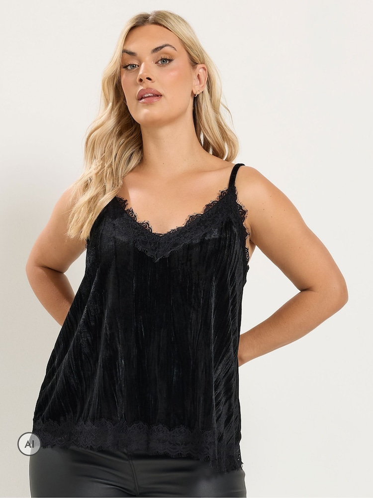 Велюровый топ с кружевной отделкой Yours Curve - Изображение 1 6