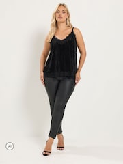 Велюровый топ с кружевной отделкой Yours Curve - Изображение 2 6