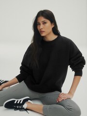 Black Heavyweight Soft Touch Crew Neck Sweatshirt - Image 1 of 5