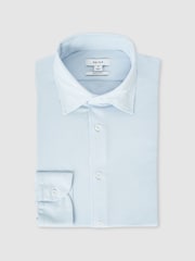 Reiss Soft Blue Voyager Regular Fit Travel Shirt - Image 1 of 9