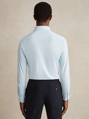 Reiss Soft Blue Voyager Regular Fit Travel Shirt - Image 6 of 9