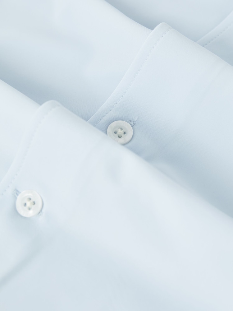 Reiss Soft Blue Voyager Regular Fit Travel Shirt - Image 9 of 9