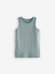 Tonal Blue 100% Cotton Vests 10 Pack (1.5-16yrs) - Image 2 of 8