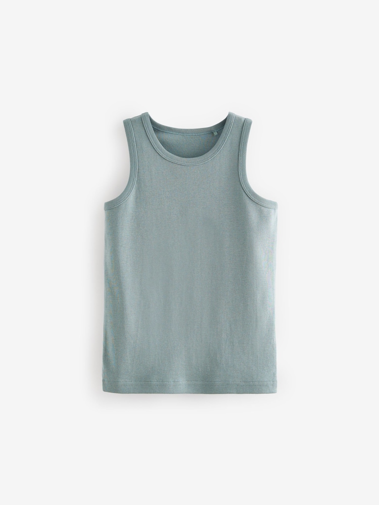 Tonal Blue 100% Cotton Vests 10 Pack (1.5-16yrs) - Image 2 of 8 Tonal Blue 100% Cotton Vests 10 Pack (1.5-16yrs) - Image 2 of 8