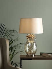 Laura Ashley Champagne Gold Pineapple Cut Glass Table Lamp with Shade - Image 1 of 5