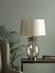 Laura Ashley Champagne Gold Pineapple Cut Glass Table Lamp with Shade - Image 2 of 5