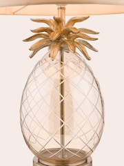 Laura Ashley Champagne Gold Pineapple Cut Glass Table Lamp with Shade - Image 4 of 5
