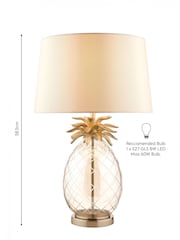Laura Ashley Champagne Gold Pineapple Cut Glass Table Lamp with Shade - Image 5 of 5