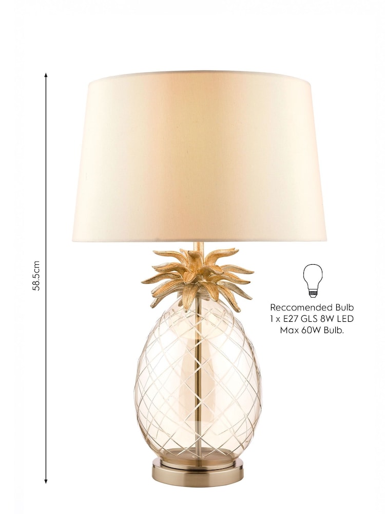 Laura Ashley Champagne Gold Pineapple Cut Glass Table Lamp with Shade - Image 5 of 5