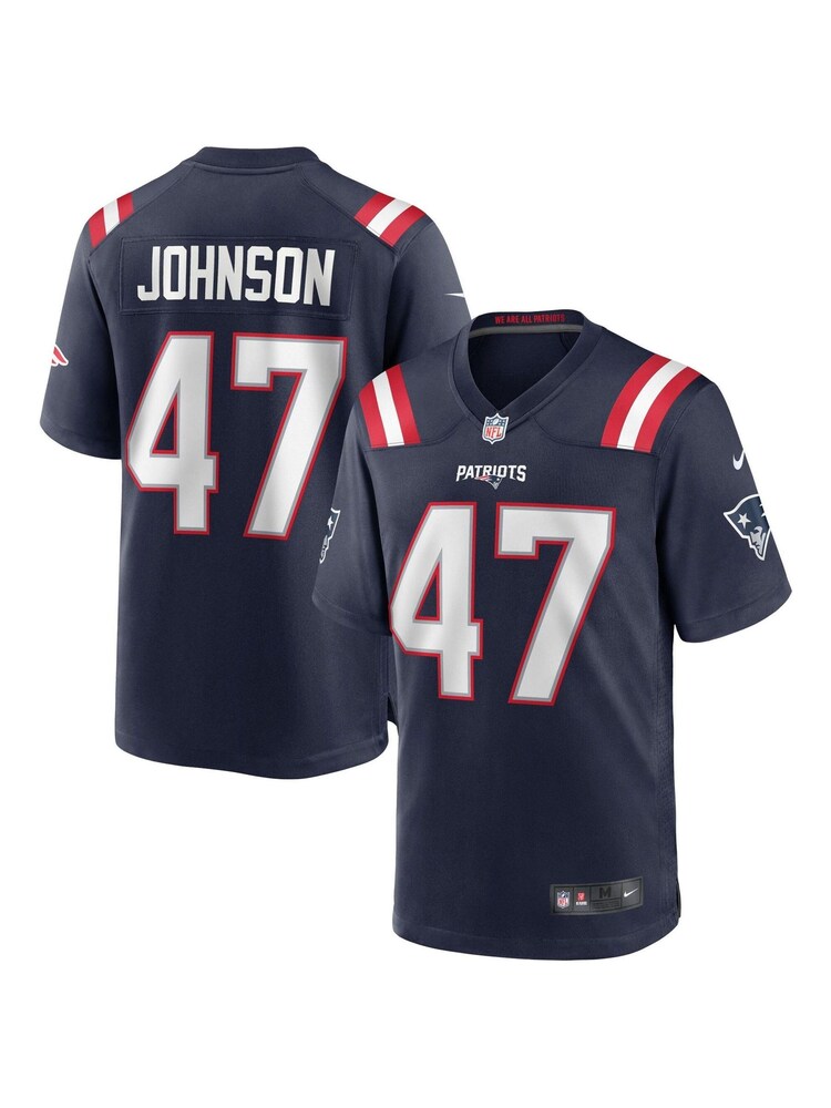 Nike Blue NFL New England Patriots Game Team Colour Jersey - Jakob Johnson - Image 1 of 3