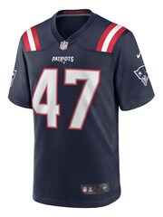 Nike Blue NFL New England Patriots Game Team Colour Jersey - Jakob Johnson - Image 2 of 3