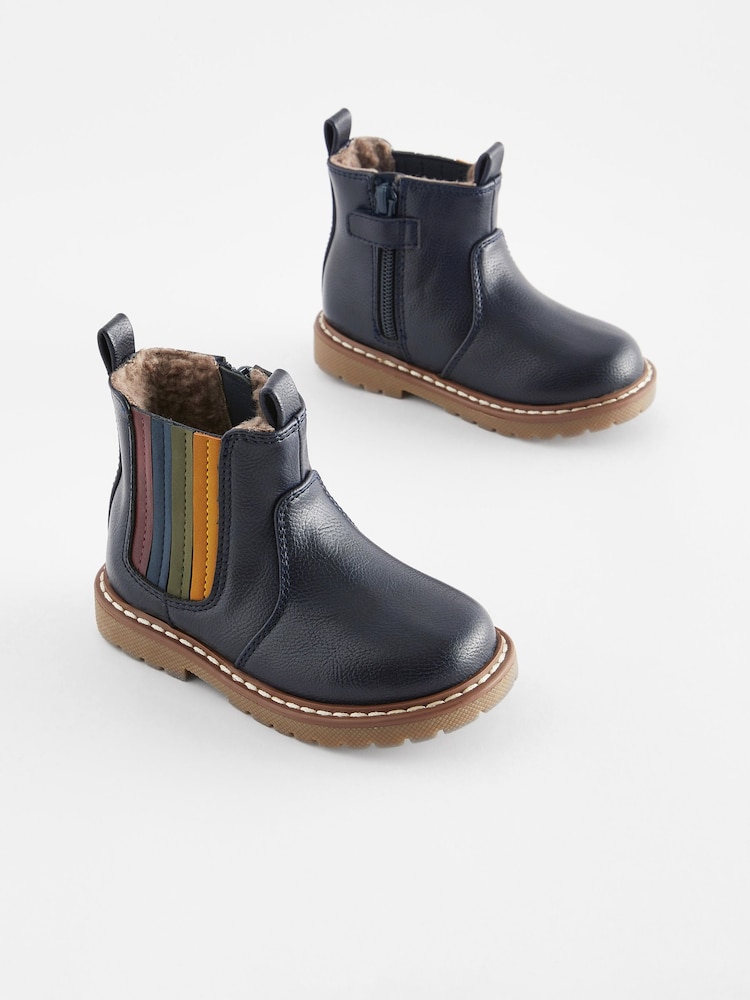 Regenbogenstreifen, Marineblau - Chelsea Boots - Bild 1 von 5