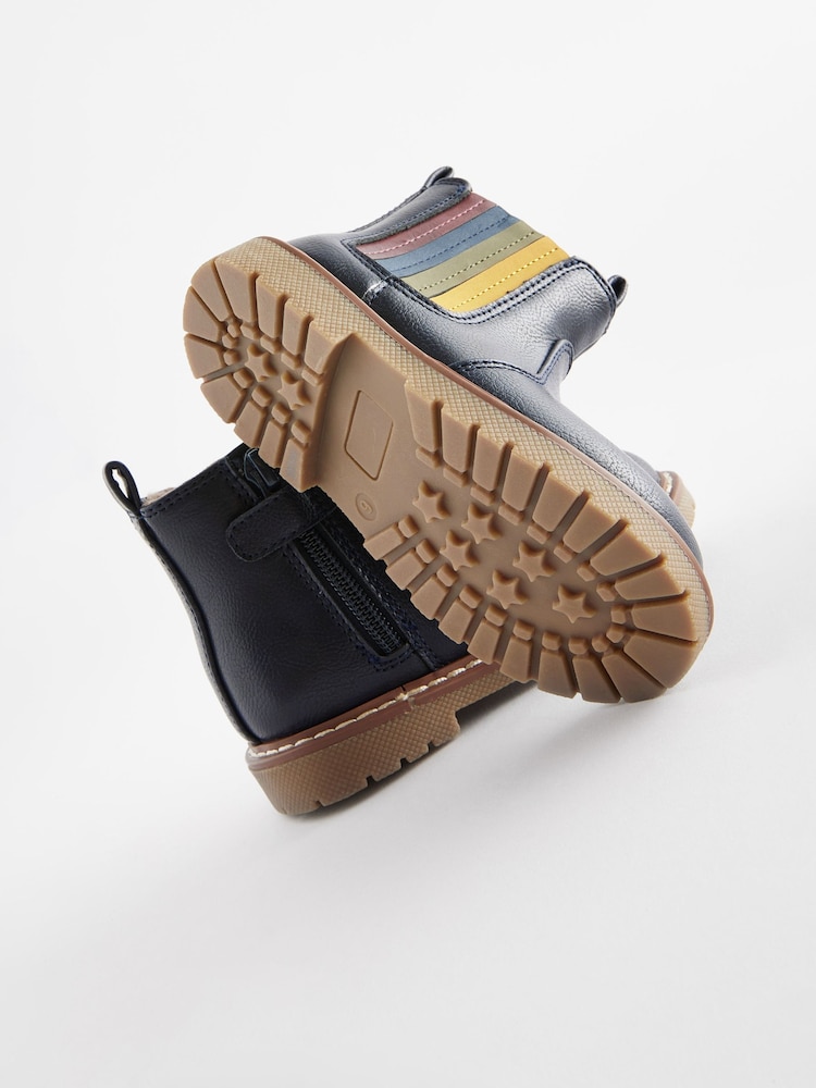 Regenbogenstreifen, Marineblau - Chelsea Boots - Bild 5 von 5