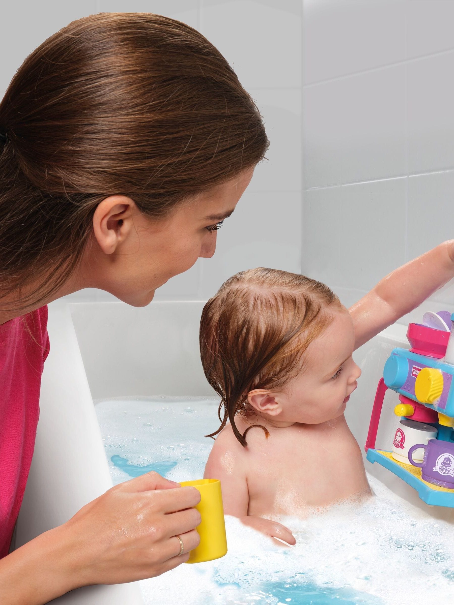 Toomies Bath Barista - Wall Mounted Bath Toys for 1 Year Old, Toddler | Bubble Bath Machine, Suction Cup Wall Mount - Pretend Play Coffee Set Builds Fine Motor Skills, 18 Months+ - Image 6