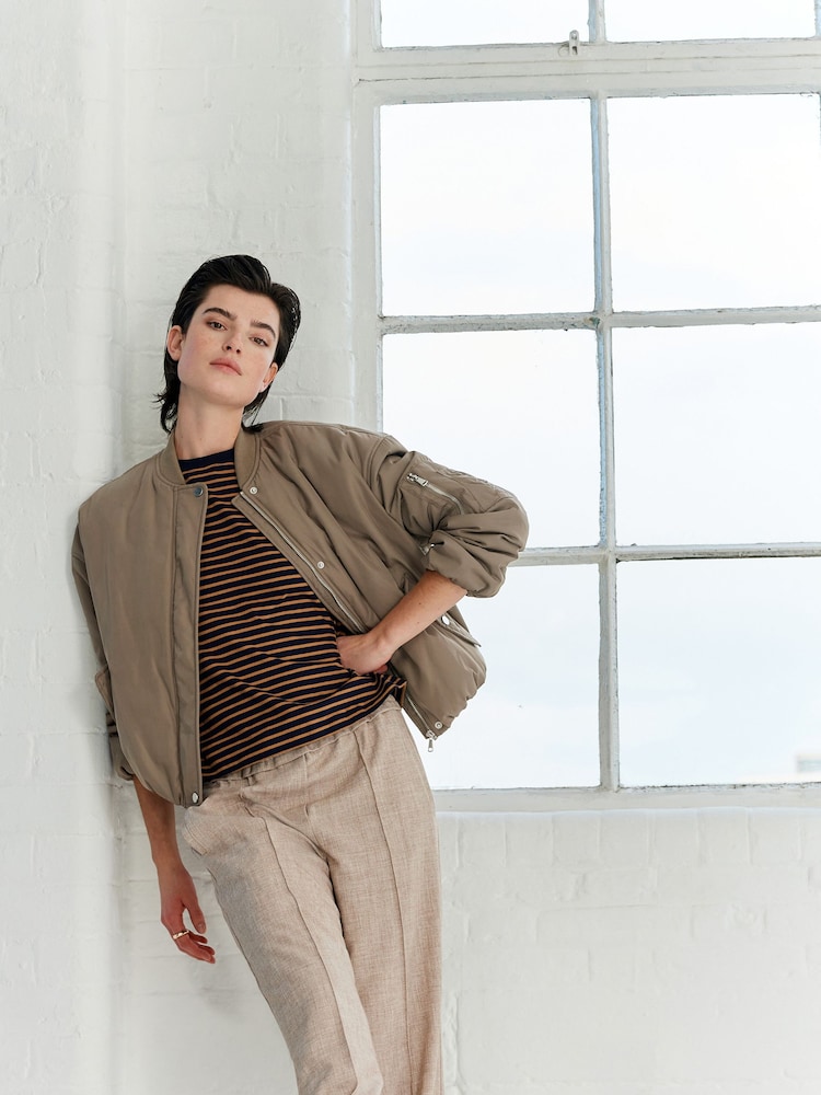 Maulwurfbraun - Jacke im Bomber-Stil - Bild 1 von 7