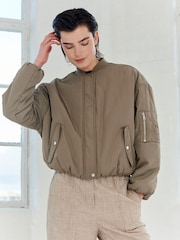 Maulwurfbraun - Jacke im Bomber-Stil - Bild 3 von 7