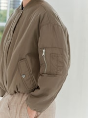 Maulwurfbraun - Jacke im Bomber-Stil - Bild 5 von 7