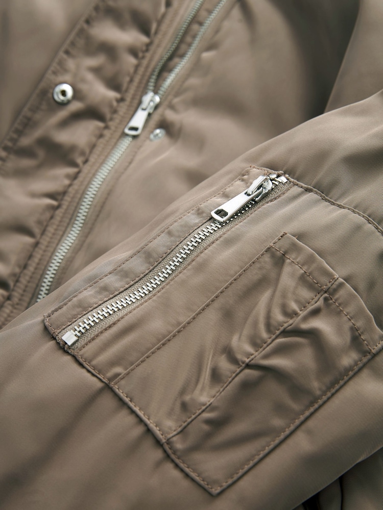Maulwurfbraun - Jacke im Bomber-Stil - Bild 7 von 7