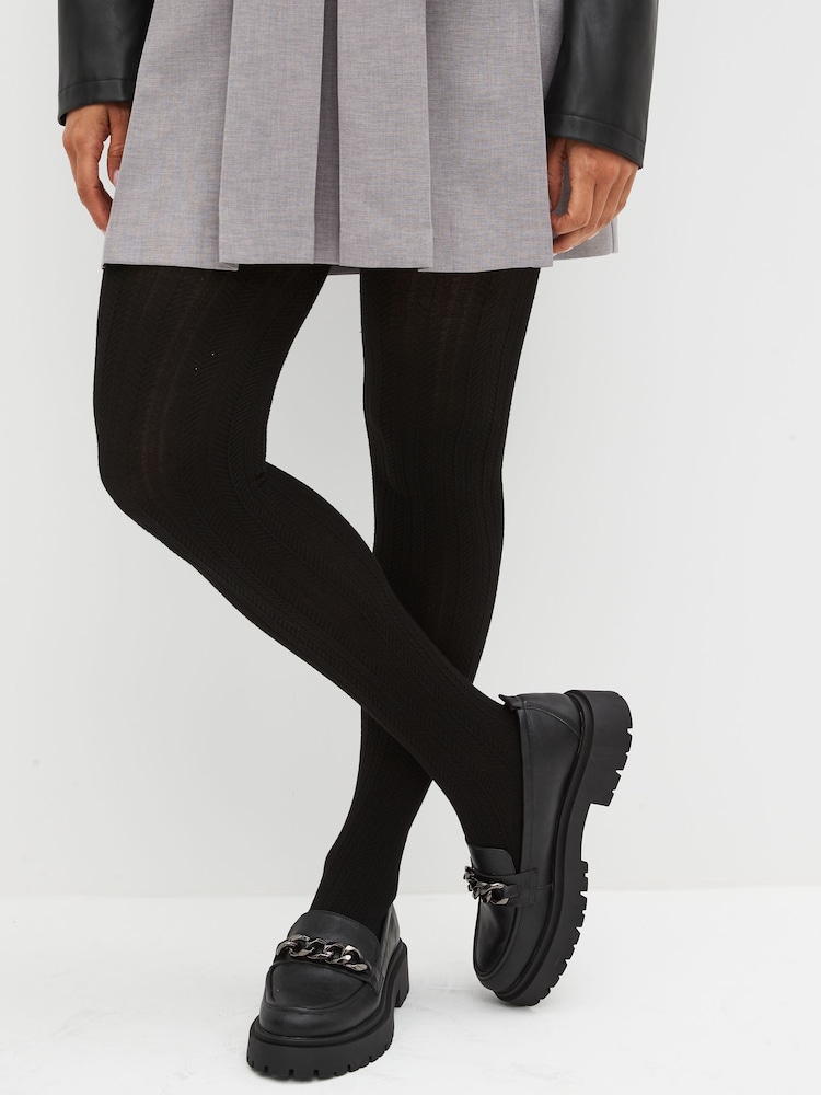 Black Patterned Tights 1 Pack - Image 1 of 2