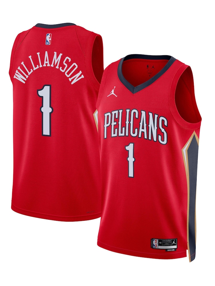 Nike Red New Orleans Pelicans Jordan Statement Edition Swingman Jersey - Zion Williamson Unisex - Image 1 of 3