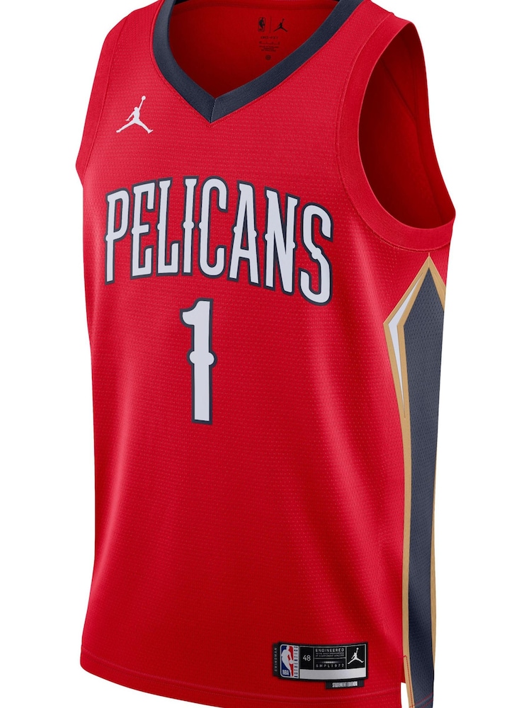 Nike Red New Orleans Pelicans Jordan Statement Edition Swingman Jersey - Zion Williamson Unisex - Image 2 of 3