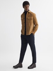 Reiss Camel Colins Corduroy Button-Through Overshirt - Image 3 of 5