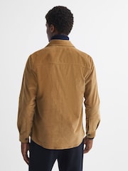 Reiss Camel Colins Corduroy Button-Through Overshirt - Image 5 of 5
