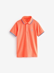 Orange Fluro Short Sleeve Polo Shirt (3-16yrs) - Image 1 of 3