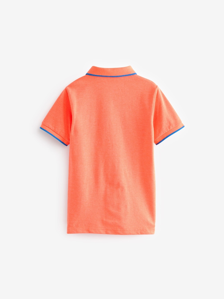 Orange Fluro Short Sleeve Polo Shirt (3-16yrs) - Image 2 of 3