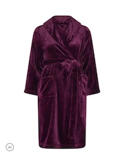 Yours Curve Red Luxe Dressing Gown - Image 5 of 6