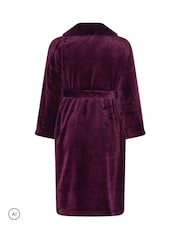 Yours Curve Red Luxe Dressing Gown - Image 6 of 6